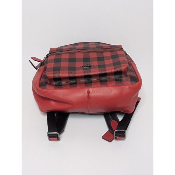Coach Medium Charlie Backpack Black & Red Gingham Print H1822-F38949 main image 4